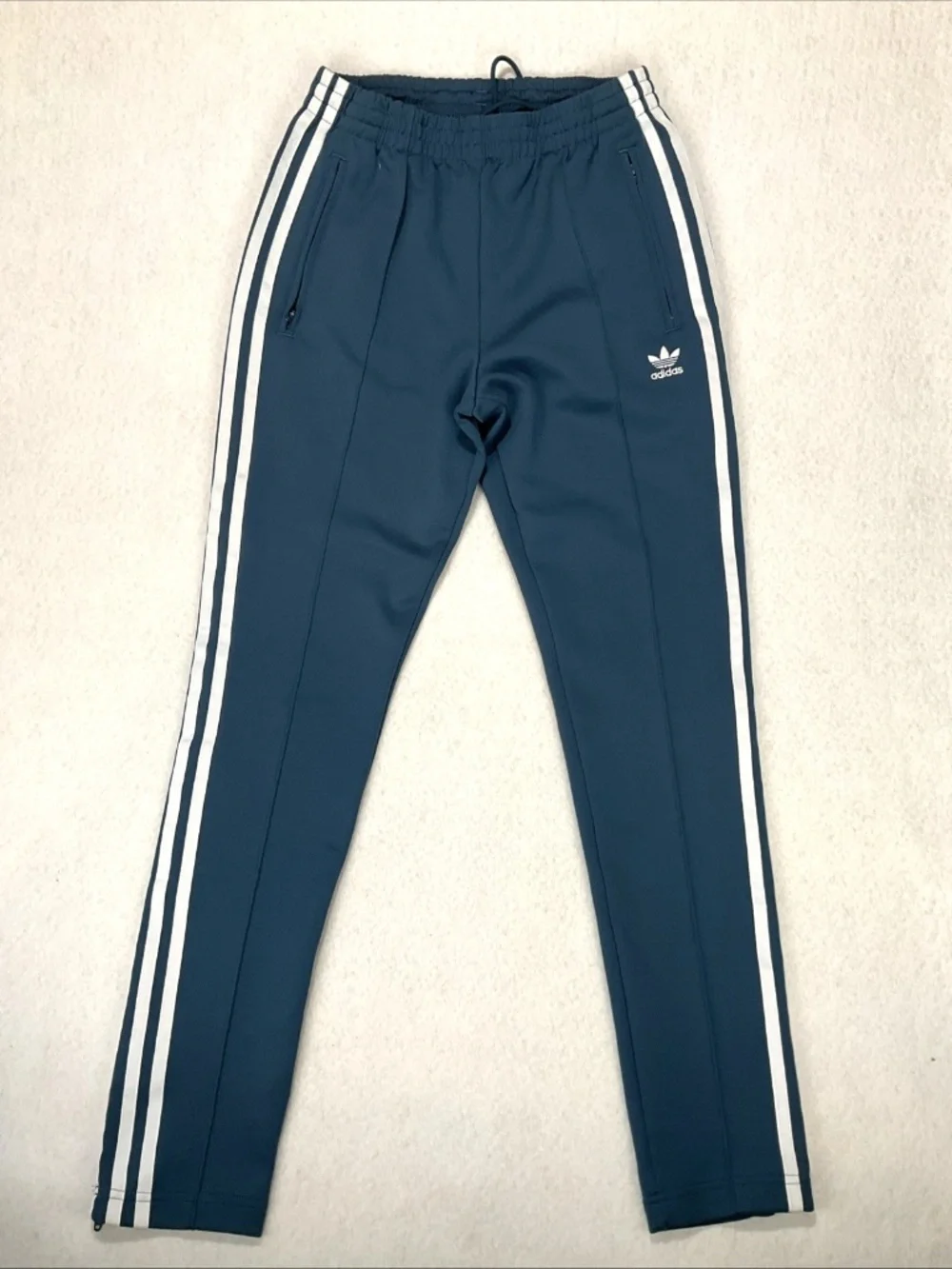 Adidas Track Pants Womens XS Blue Tiro Zip Pockets Trefoil Athletic Tapered Zip